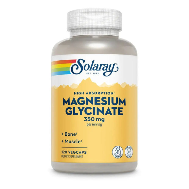 Solaray Magnesium Glycinate 350 Milligrams Highly Absorbable Capsules 120 Count