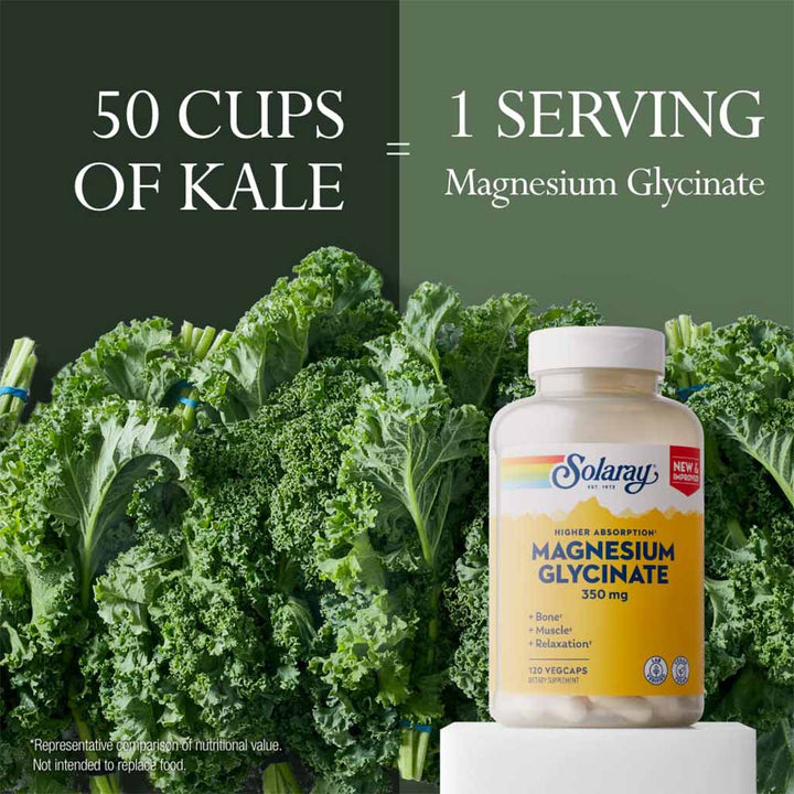 Solaray 350mg Magnesium Glycinate Vegetarian Capsules For Healthy Bones & Muscles , Pack of 120's - Easy Pharmacy LLC