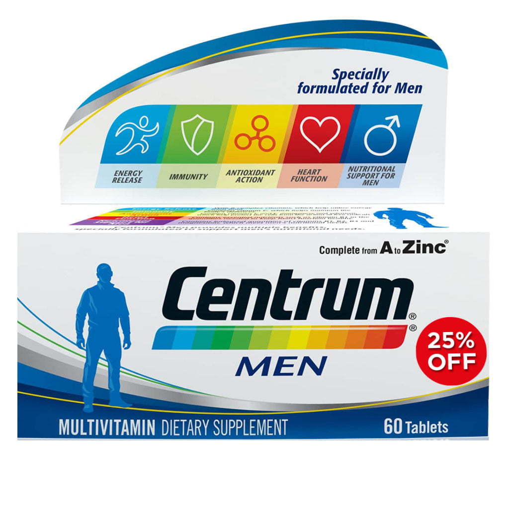 Centrum Men's Multivitamin Supplement Tablets, Pack of 60’s - 25% Off PROMO PACK - Easy Pharmacy LLC
