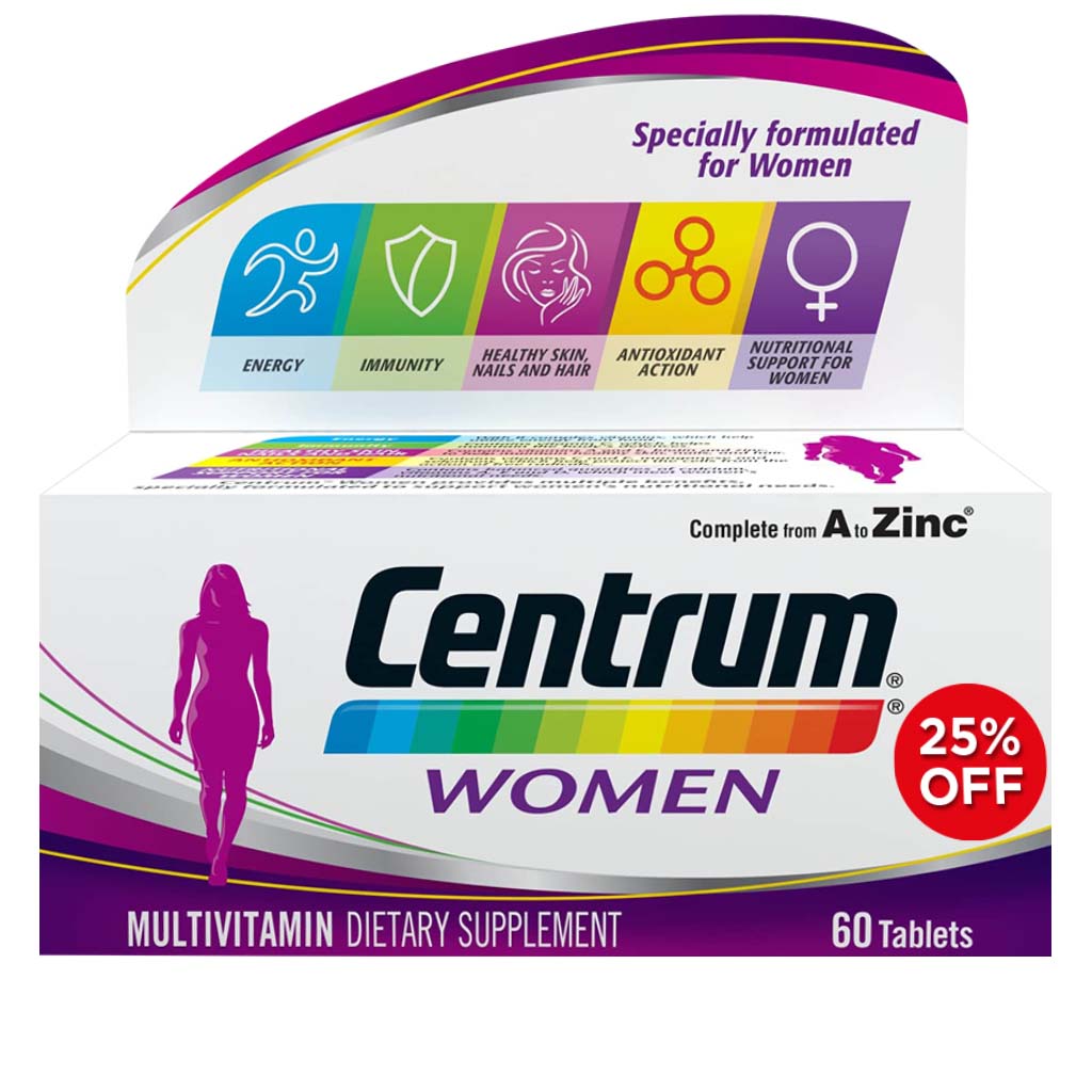Centrum Women's Multivitamin Supplement Tablets, Pack of 60’s - 25% Off PROMO PACK - Easy Pharmacy LLC