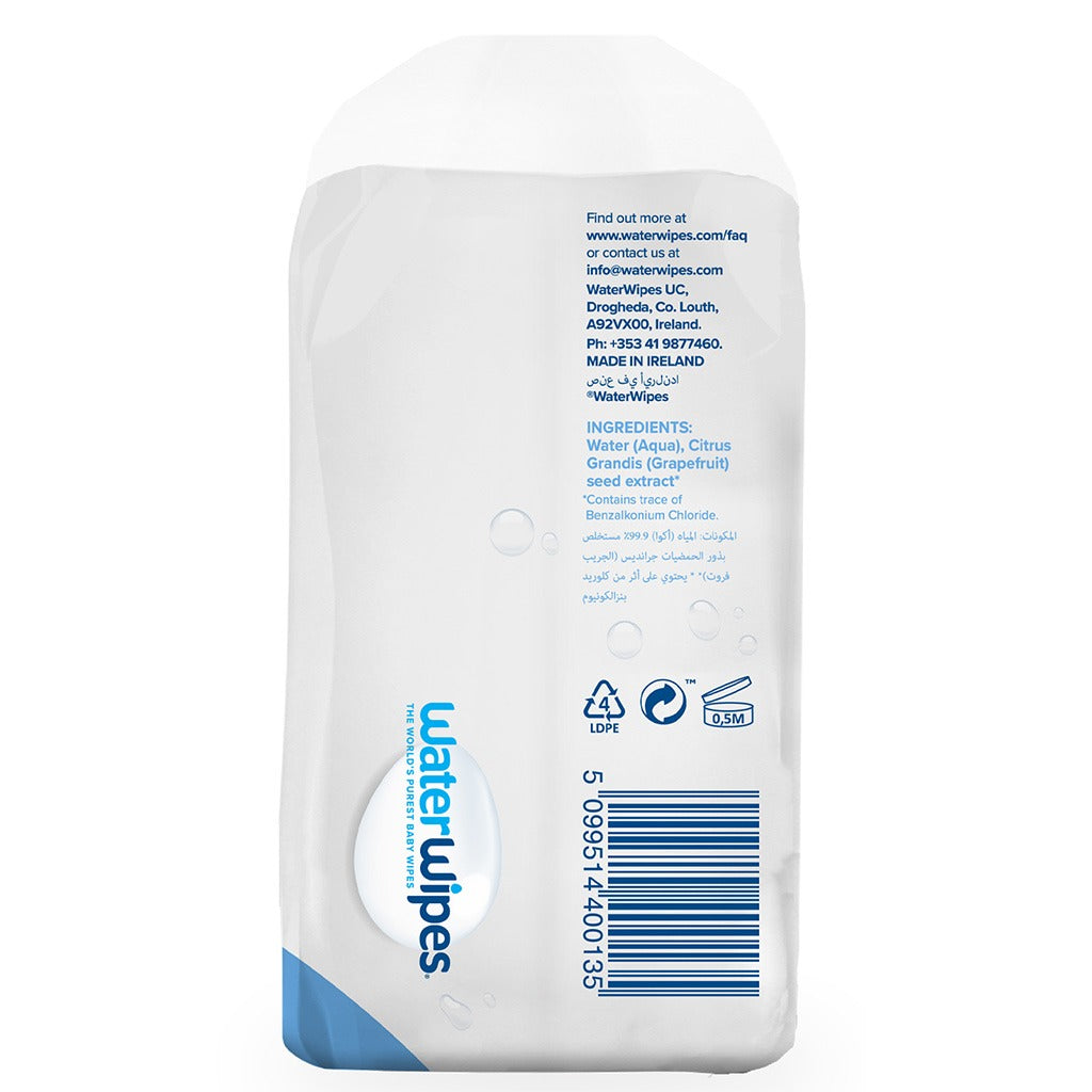 WaterWipes Original Plastic Free Baby Wipes, 4 Packs Each of 60 Unscented Wet Wipes - Easy Pharmacy LLC