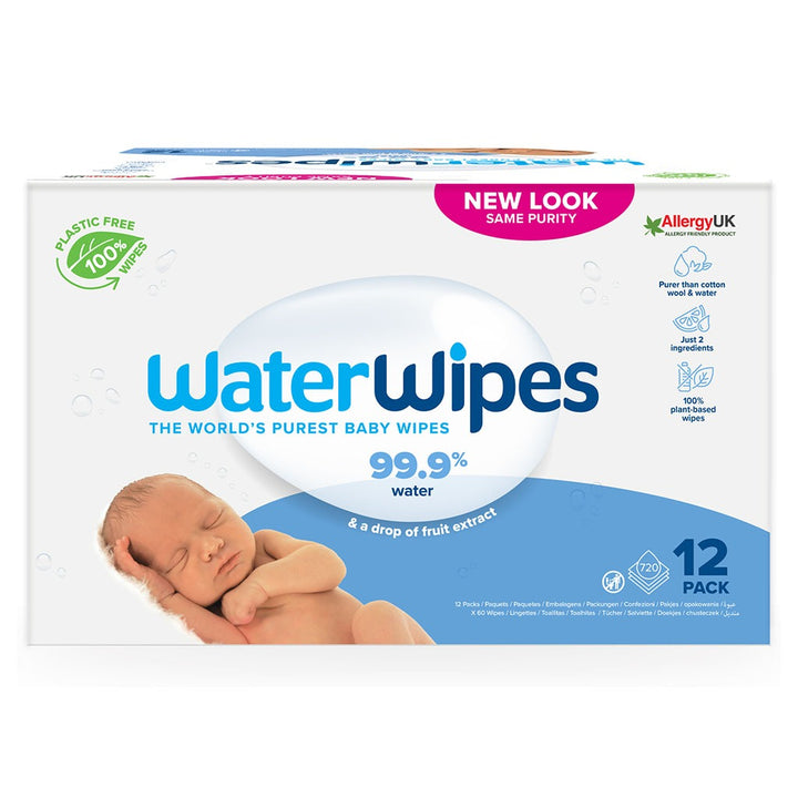 WaterWipes Original Plastic Free Baby Wipes, 12 Packs Each of 60 Unscented Wet Wipes - Easy Pharmacy LLC