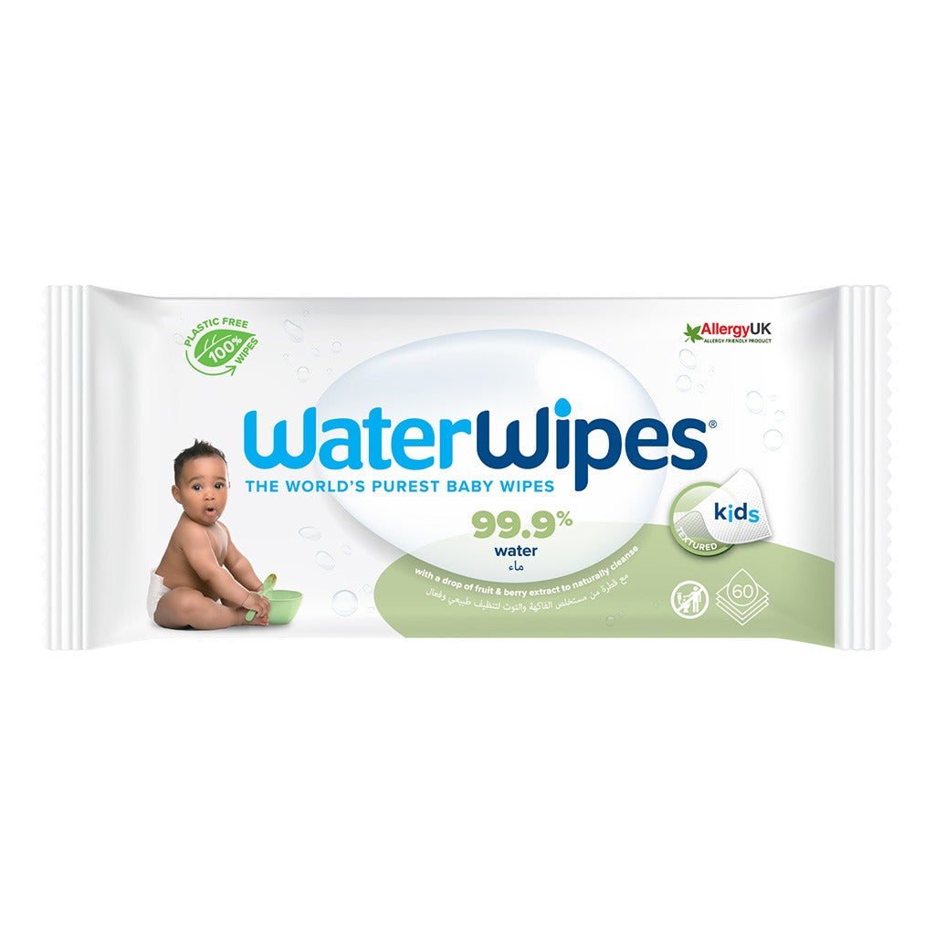 WaterWipes Plastic Free Textured Clean Toddler & Baby Wipes, Pack of 60 Unscented Wet Wipes - Easy Pharmacy LLC
