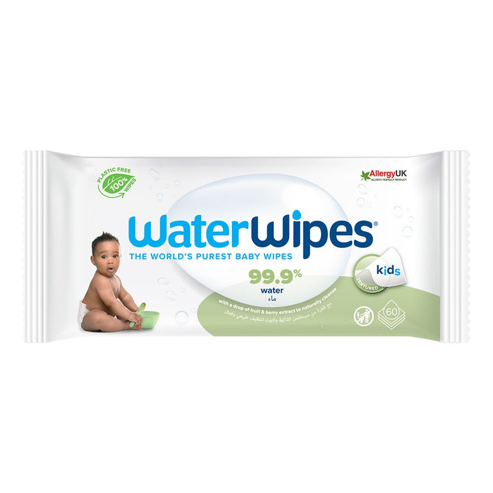 WaterWipes Plastic Free Textured Clean Toddler & Baby Wipes, Pack of 60 Unscented Wet Wipes - Easy Pharmacy LLC