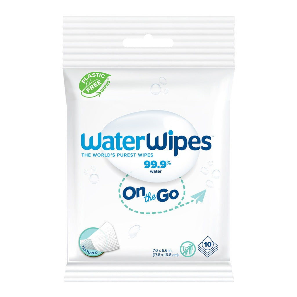 WaterWipes Plastic Free On the Go Wipes, Pack of 10 Unscented Wet Wipes - Easy Pharmacy LLC