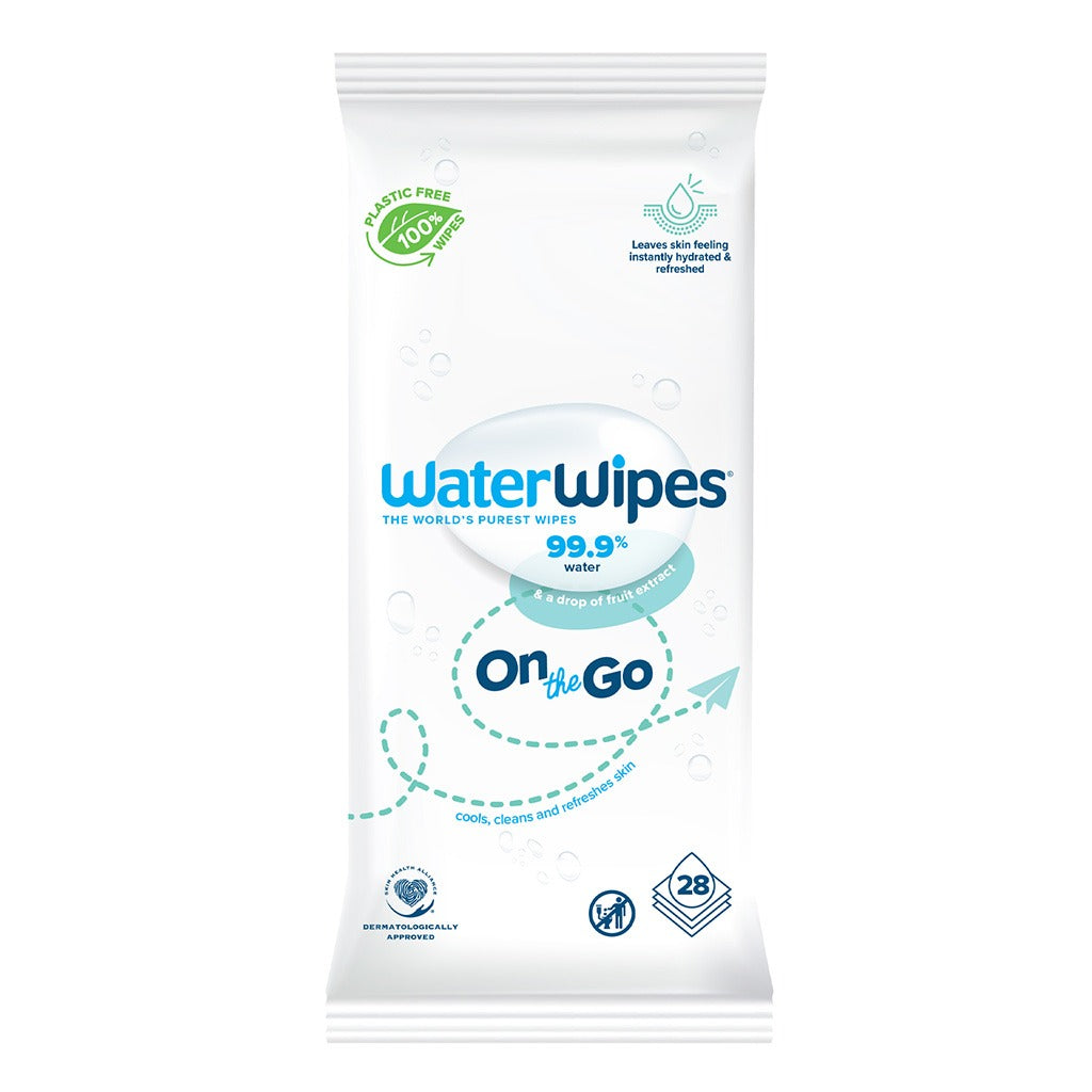 WaterWipes Plastic Free On the Go Wipes, Pack of 28 Unscented Wet Wipes - Easy Pharmacy LLC