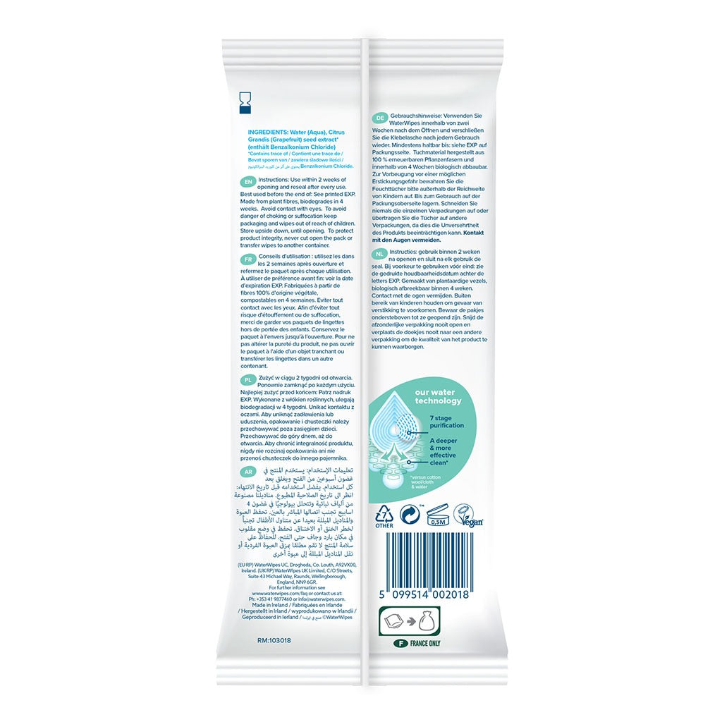 WaterWipes Plastic Free On the Go Wipes, Pack of 28 Unscented Wet Wipes - Easy Pharmacy LLC