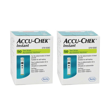Accu-Chek Instant Strips for Diabetic Blood Glucose Testing 2x50s Pack for Home Monitoring