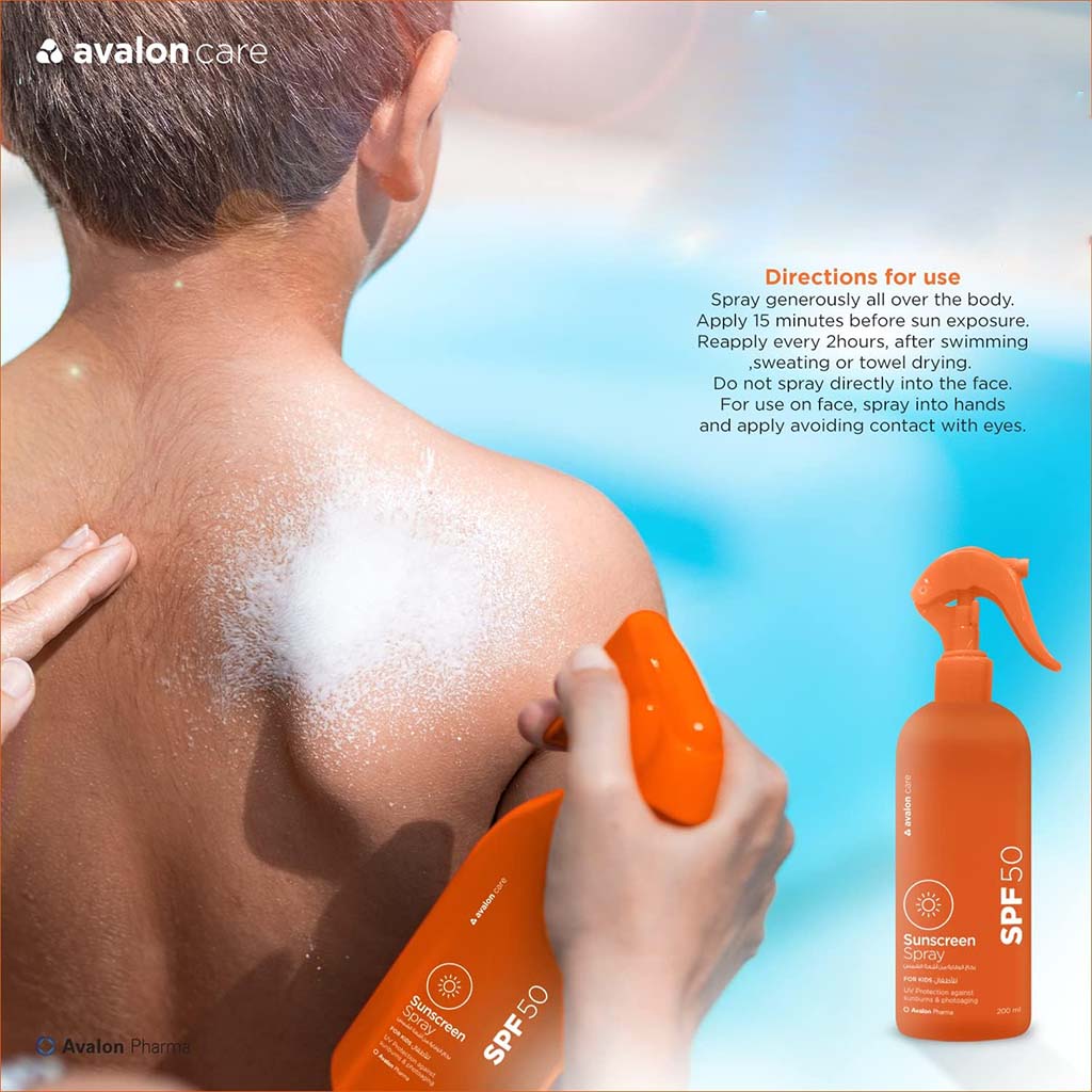 Avalon Care Kids Sunscreen Spray SPF50 200ml - Easy Pharmacy LLC