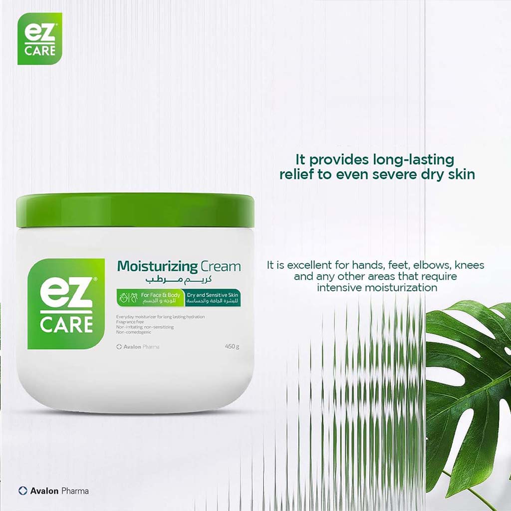 Avalon Ez Care Moisturizing Cream, Face & Body Moisturizer For Dry & Sensitive Skin 450g - Easy Pharmacy LLC