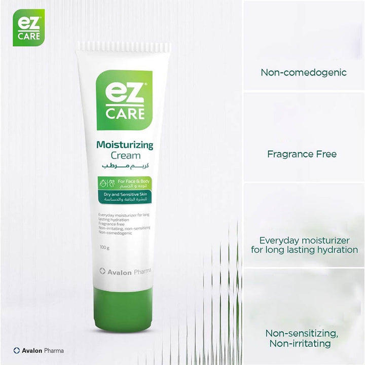 Avalon Ez Care Moisturizing Cream, Face & Body Moisturizer For Dry & Sensitive Skin 100g - Easy Pharmacy LLC