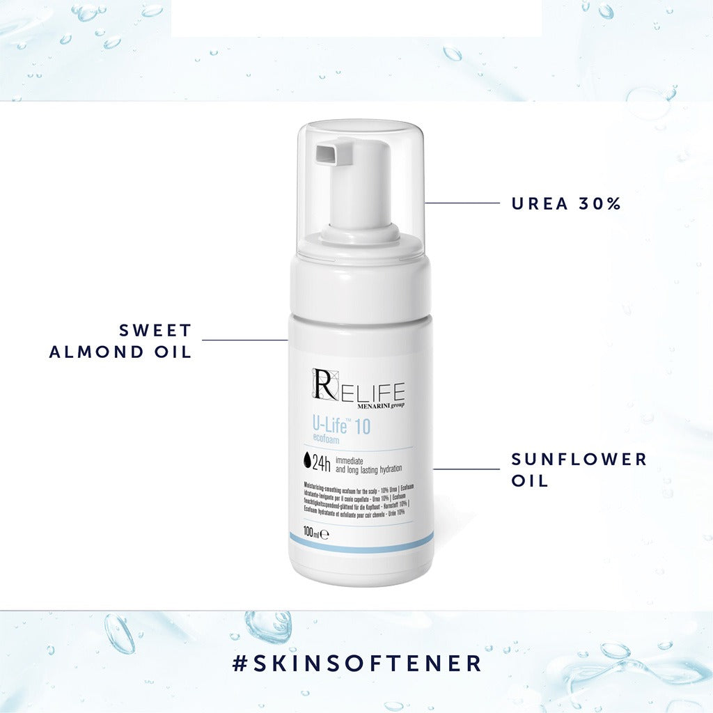 Relife U-Life 10 Moisturizing & Smoothing Ecofoam With 10% Urea For Dry & Flaky Scalp 100ml - Easy Pharmacy LLC