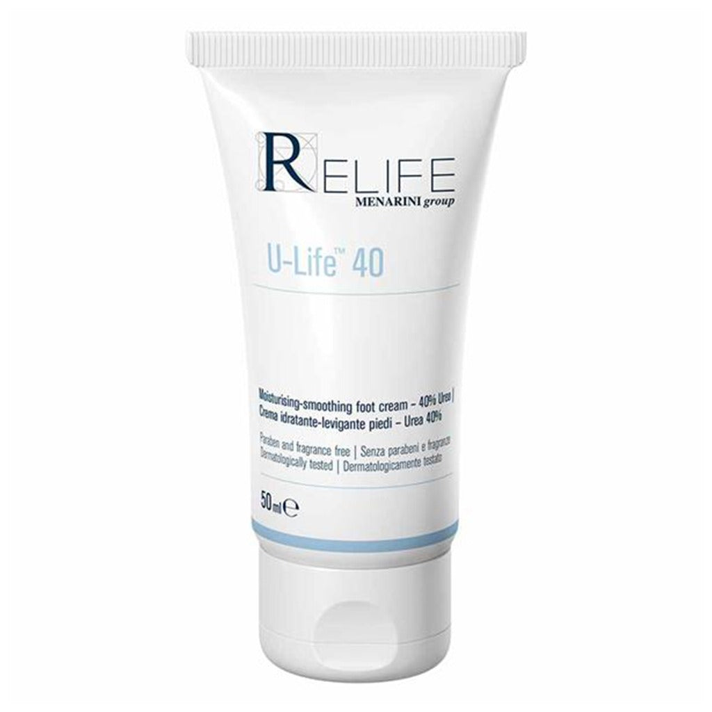 Relife U-Life 40 Moisturizing & Smoothing Foot Cream With 40% Urea 50ml - Easy Pharmacy LLC
