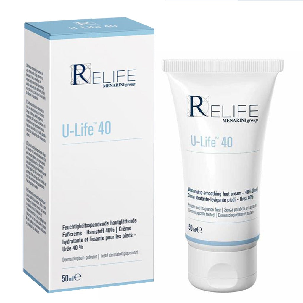 Relife U-Life 40 Moisturizing & Smoothing Foot Cream With 40% Urea 50ml - Easy Pharmacy LLC