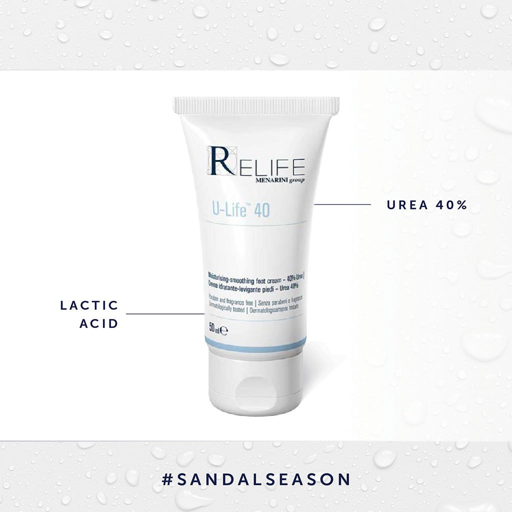 Relife U-Life 40 Moisturizing & Smoothing Foot Cream With 40% Urea 50ml - Easy Pharmacy LLC
