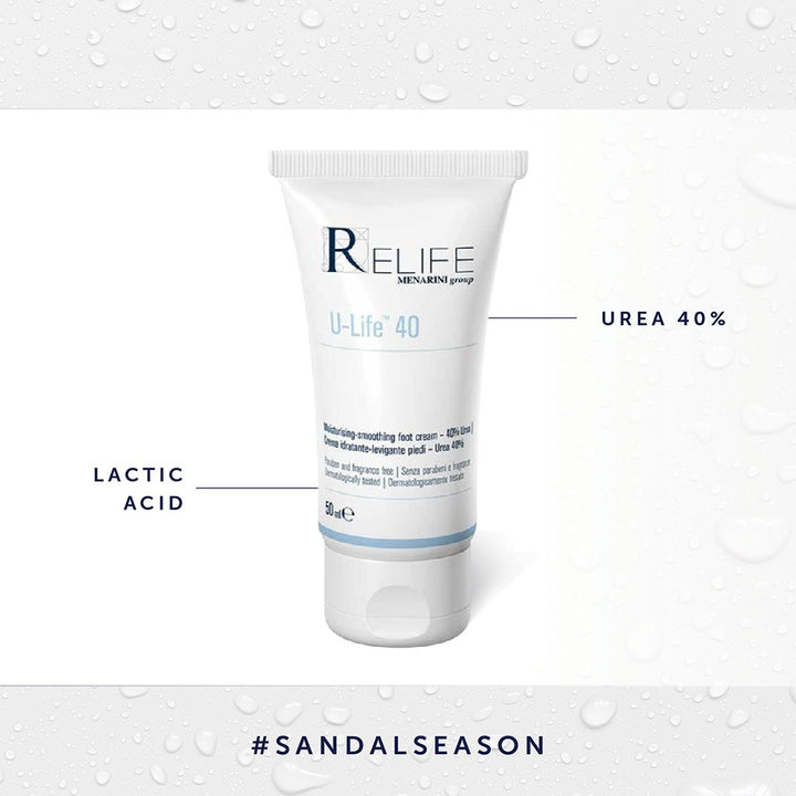 Relife U-Life 40 Moisturizing & Smoothing Foot Cream With 40% Urea 50ml - Easy Pharmacy LLC