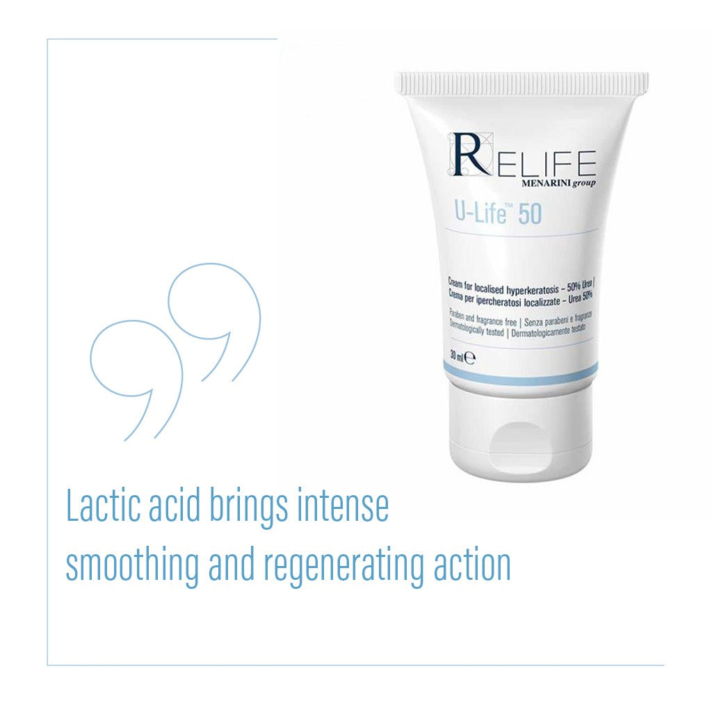 Relife U-Life 50 Cream With 50% Urea For Localised Thickened Skin 30ml - Easy Pharmacy LLC