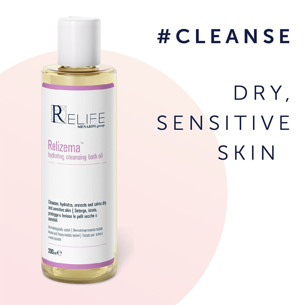 Relife Relizema Hydrating Cleansing Bath Oil For Dry & Sensitive Skin 200ml - Easy Pharmacy LLC
