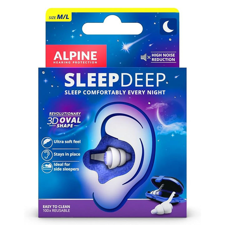 Alpine SleepDeep Oval Shaped Sleeping Earplugs - Medium/Large, 1 Pair - Easy Pharmacy LLC