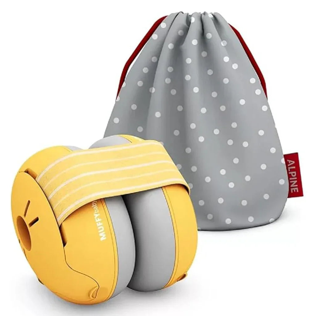 Alpine Muffy Baby Classic Earmuffs For Hearing Protection From 0- 3 Years Old- Yellow Color - Easy Pharmacy LLC