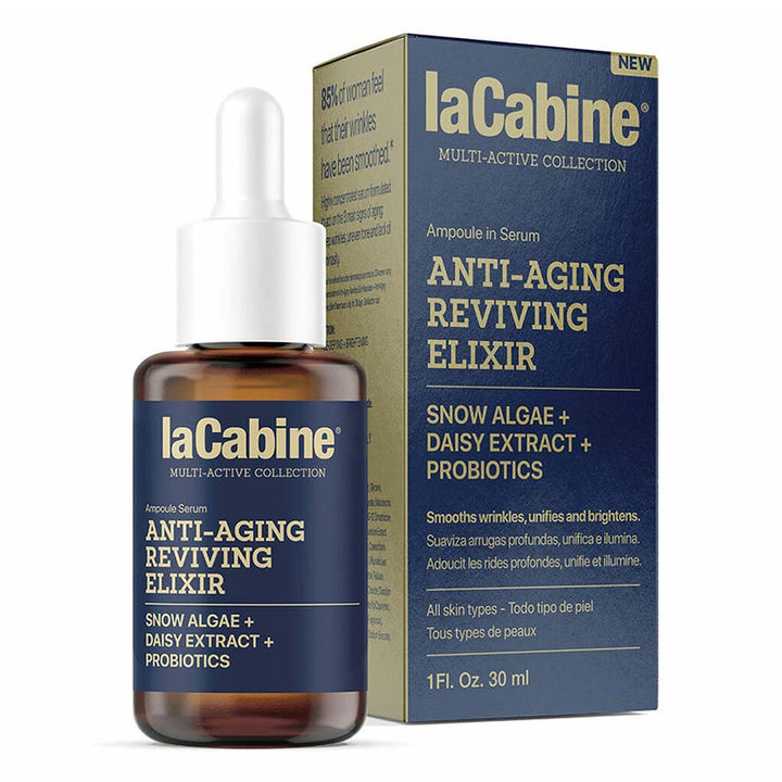 LaCabine Anti-Aging Reviving Elixir Ampoule In Serum With Snow Algae, Daisy Extract & Probiotics For All Skin Types 30ml - Easy Pharmacy LLC