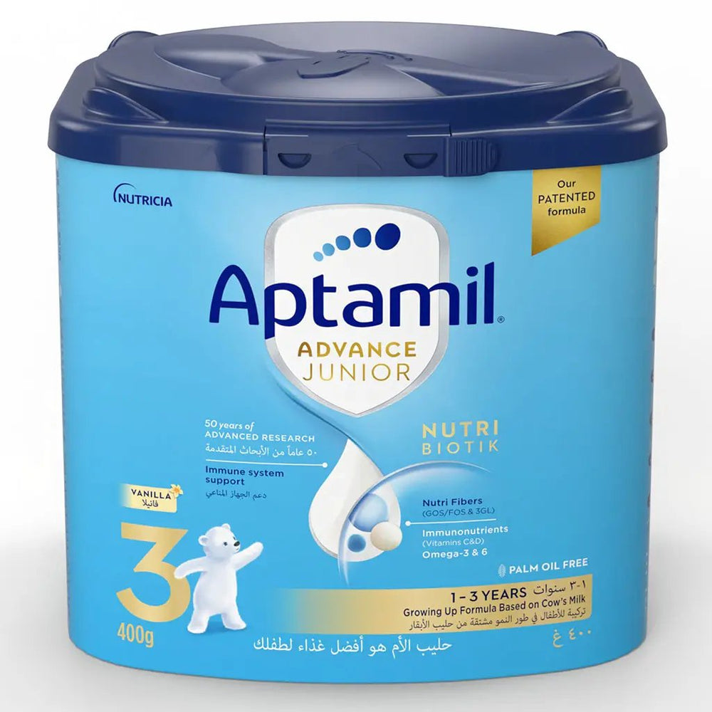 Aptamil Advance Junior Stage 3 Palm Oil Free Toddlers Milk Formula For 1 To 3 Years 400g