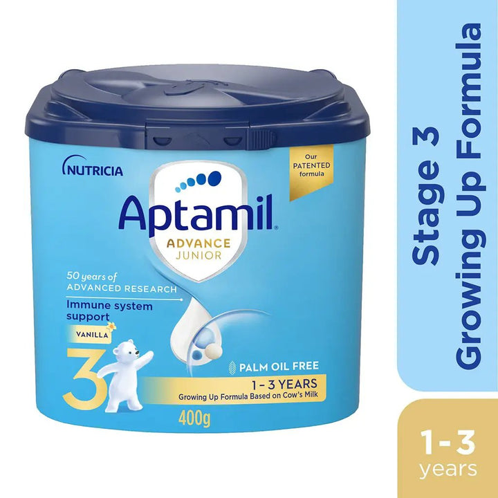 Aptamil Advance Junior Stage 3 Palm Oil Free Toddlers Milk Formula For 1 To 3 Years 400g