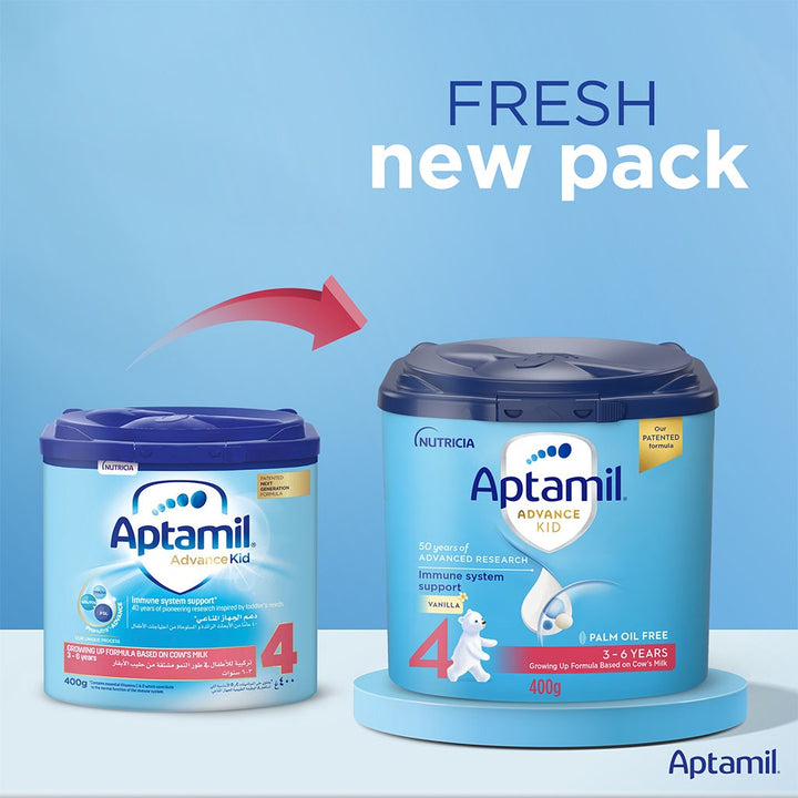 Aptamil Advance Stage 4 Palm Oil Free Growing Up Kids Milk Formula For 3 To 6 Years 400g - Easy Pharmacy LLC