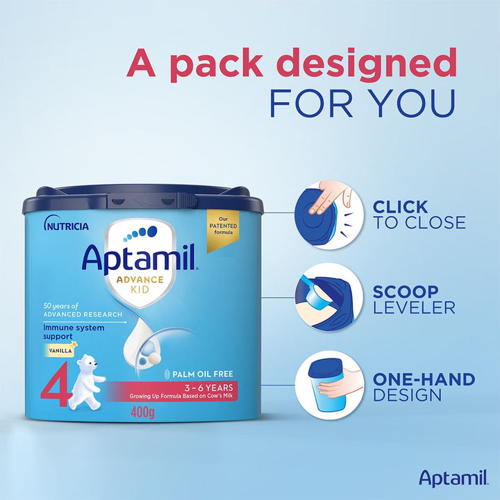 Aptamil Advance Stage 4 Palm Oil Free Growing Up Kids Milk Formula For 3 To 6 Years 400g - Easy Pharmacy LLC