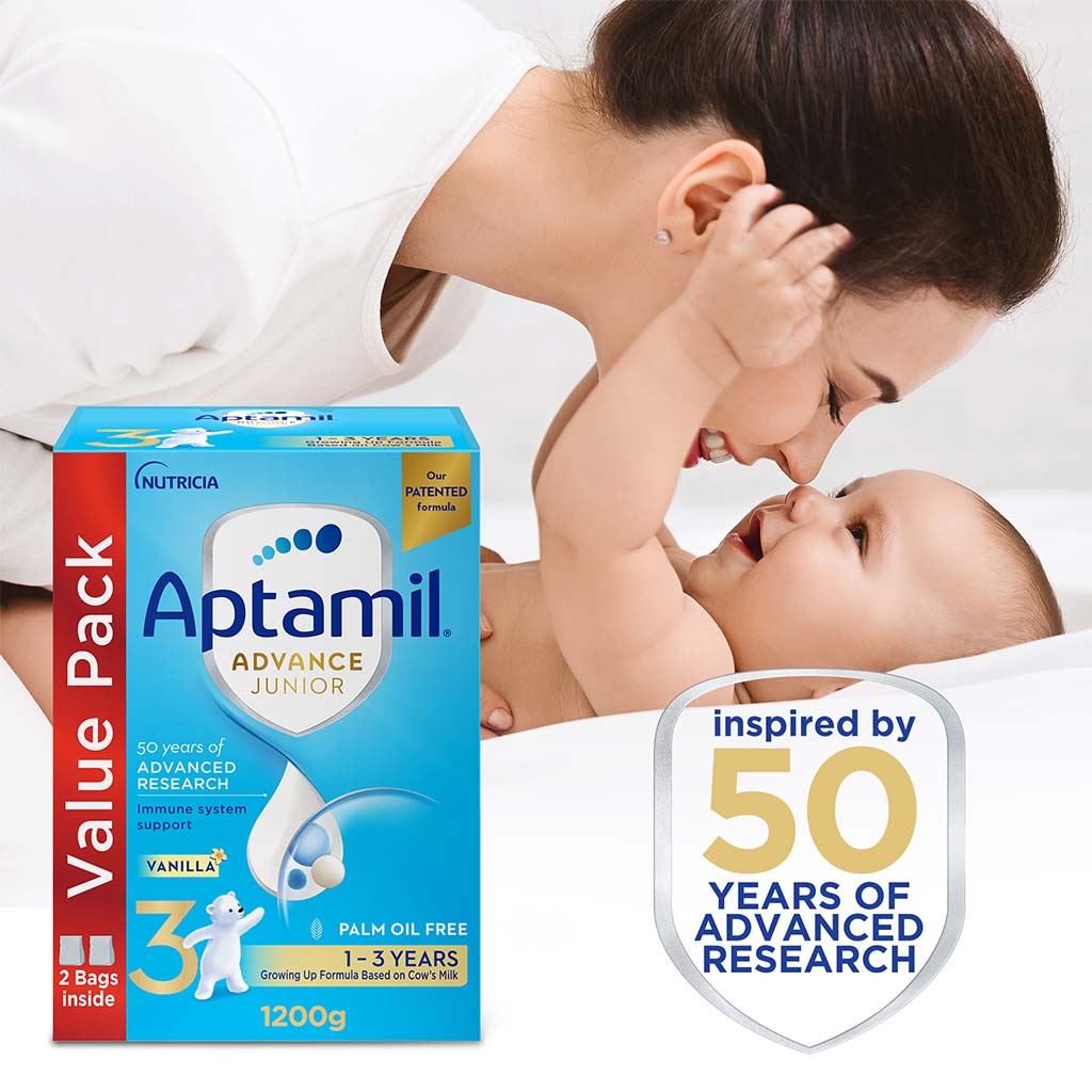 Aptamil Advance Junior Stage 3 Palm Oil Free Toddlers Milk Formula For 1 To 3 Years 1200g - Easy Pharmacy LLC