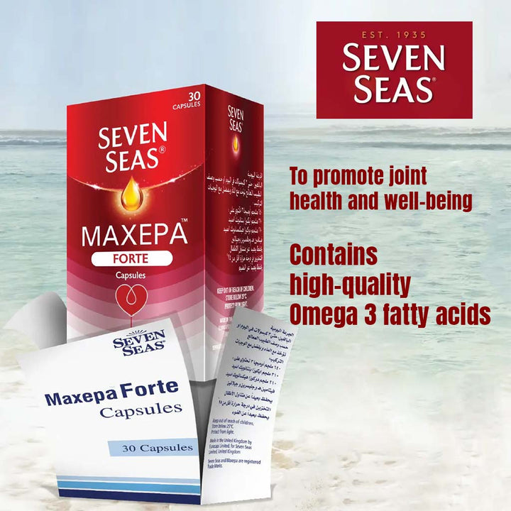 Seven Seas Maxepa Forte With 640mg Omega 3 Fish Oil Capsules For Healthy Heart Function, Pack of 30's - Easy Pharmacy LLC