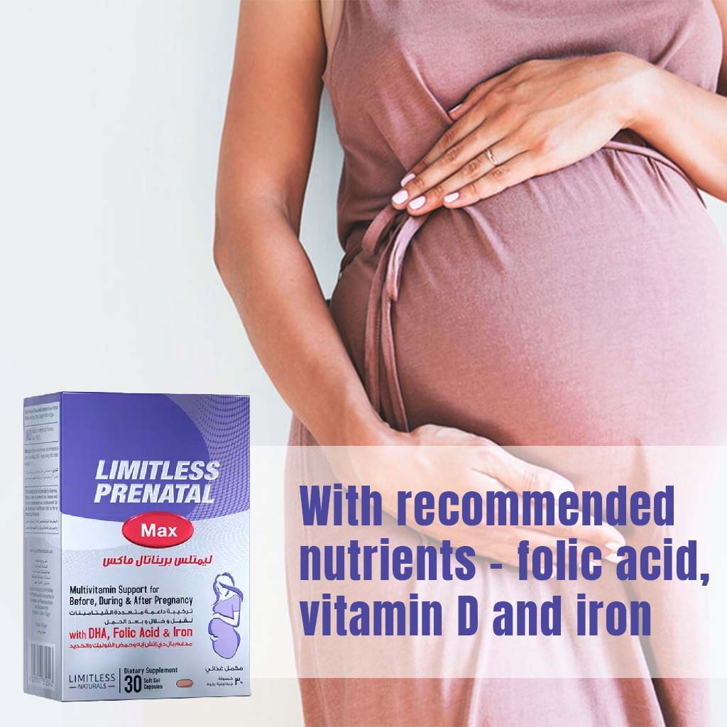 Eva Pharma Limitless Prenatal Max Multivitamin Softgel Capsules For Before, During & After Pregnancy, Pack of 30’s - Easy Pharmacy LLC