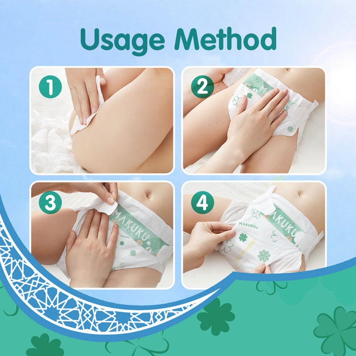 Makuku Daily Care Tape Baby Diapers, Size 4, Large For 9 To 14Kg, JUMBO PACK of 96's - Easy Pharmacy LLC