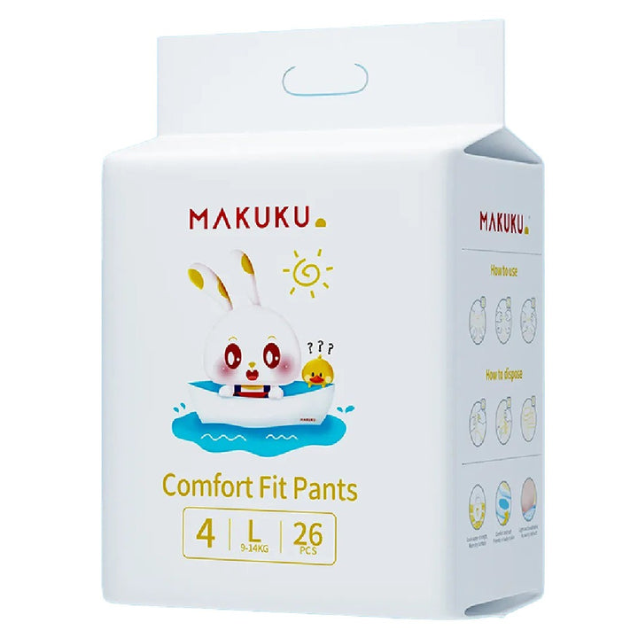 Makuku Comfort Fit Baby Diaper Pants, Size 4, Large For 9 To 14Kg, Pack of 26’s - Easy Pharmacy LLC