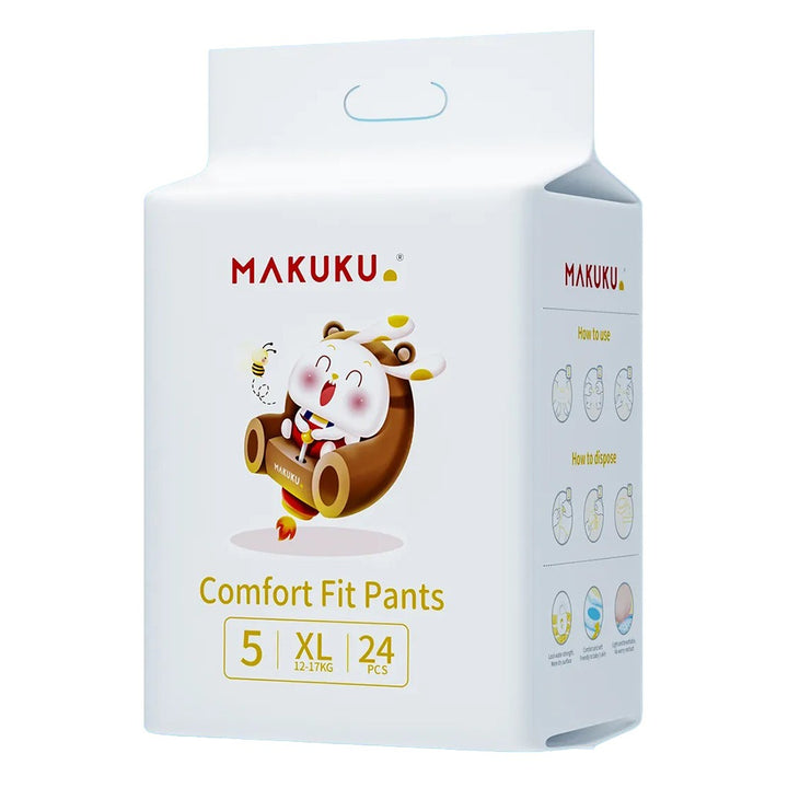 Makuku Comfort Fit Toddlers Diaper Pants, Size 5, Extra Large (XL) For 12-17Kg, Pack of 24’s - Easy Pharmacy LLC