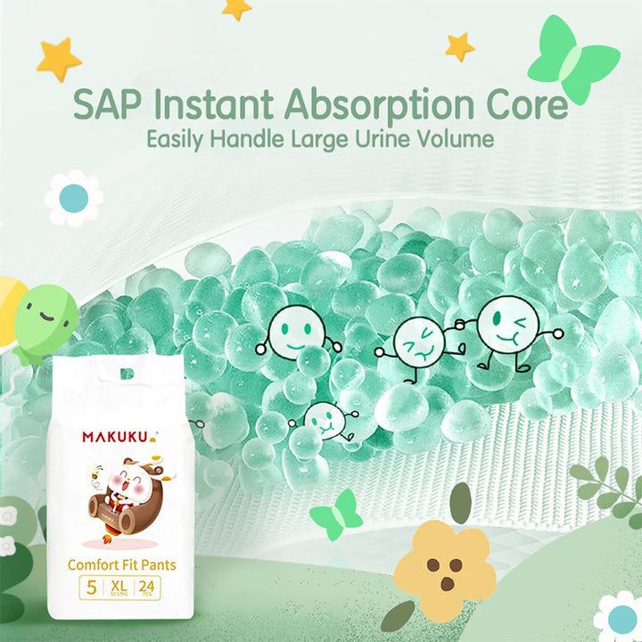Makuku Comfort Fit Tape Newborn Diapers, Size 1 For 0 To 5Kg Baby, JUMBO PACK of 32x 8’s - Easy Pharmacy LLC