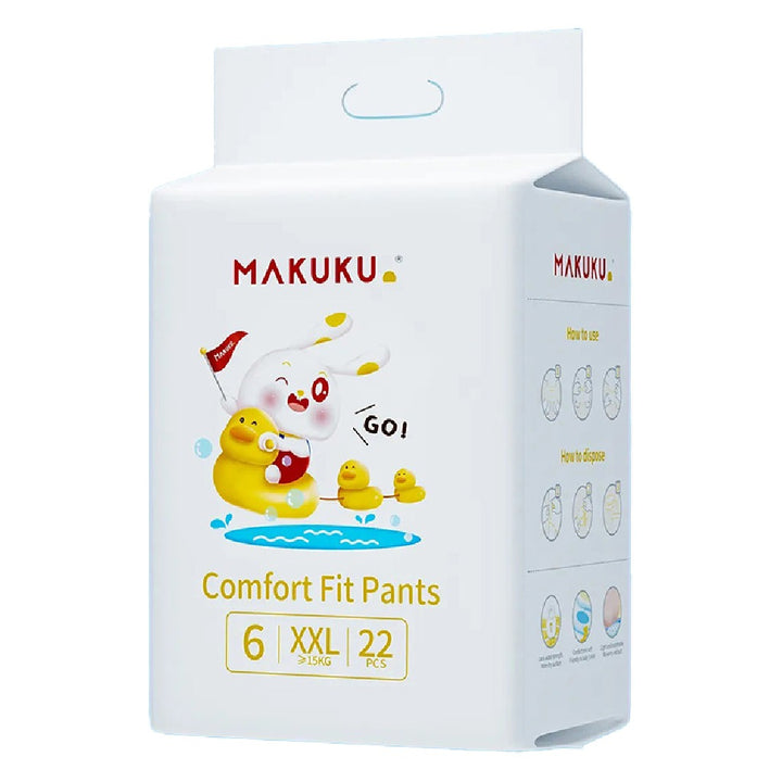 Makuku Comfort Fit Baby Diaper Pants, Size 6, Double Extra Large (XXL) For 15+Kg, JUMBO PACK of 22x 8's - Easy Pharmacy LLC