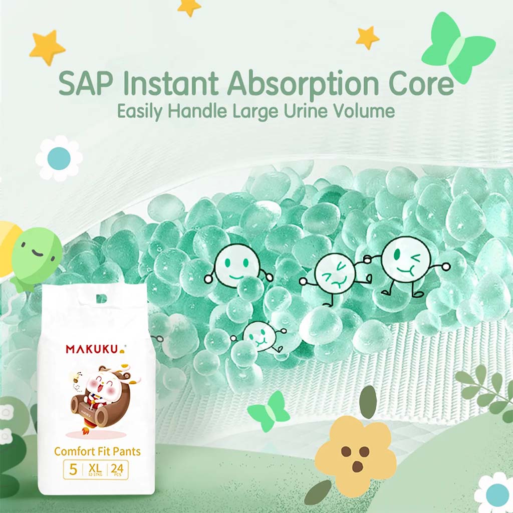 Makuku Comfort Fit Baby Diaper Pants, Size 6, Double Extra Large (XXL) For 15+Kg, JUMBO PACK of 22x 8's - Easy Pharmacy LLC