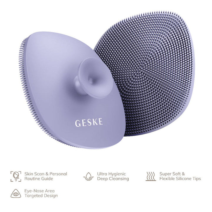 Geske SmartAppGuided 4-in-1 Silicone Facial Cleansing Brush In Purple Color - Easy Pharmacy LLC