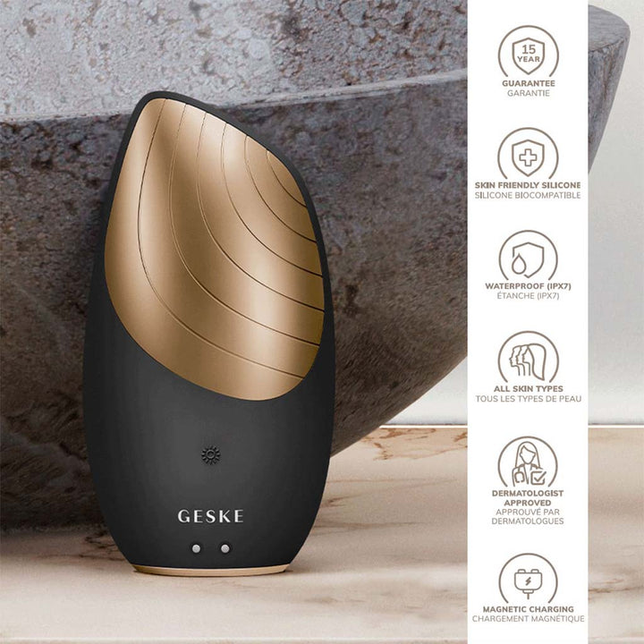 Geske SmartAppGuided 6-in-1 Sonic Thermo Facial Cleansing Brush In Gray Color - Easy Pharmacy LLC
