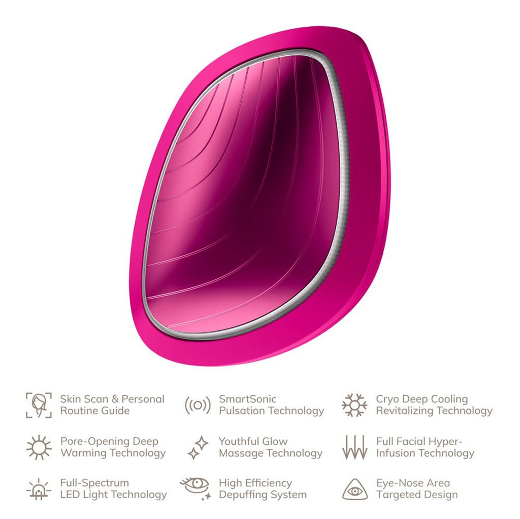 Geske SmartAppGuided 9-in-1 Sonic Warm & Cool LED Facial Mask In Magenta Color - Easy Pharmacy LLC