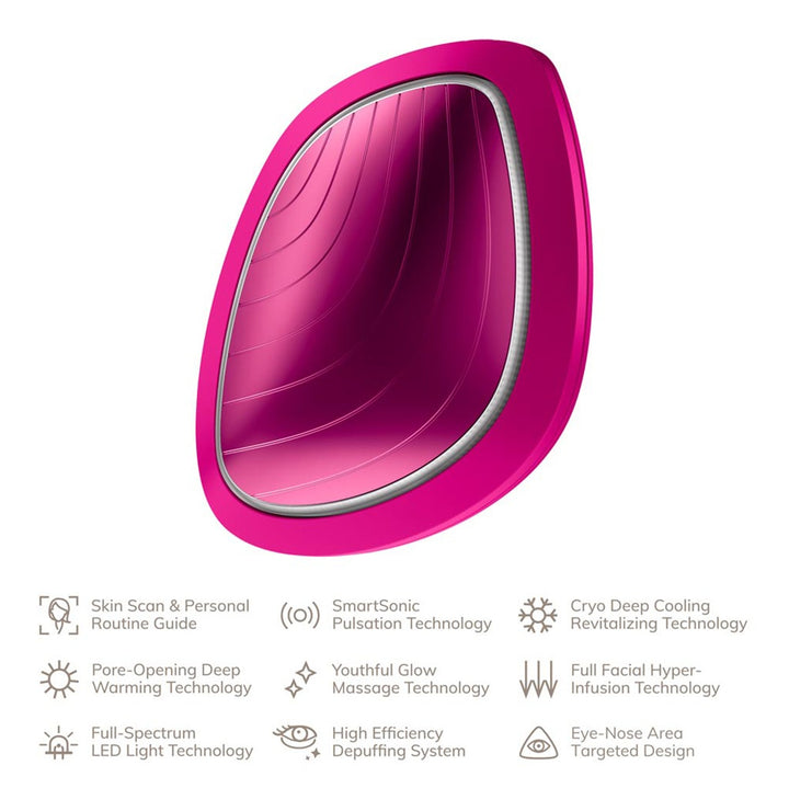 Geske SmartAppGuided 9-in-1 Sonic Warm & Cool LED Facial Mask In Magenta Color - Easy Pharmacy LLC