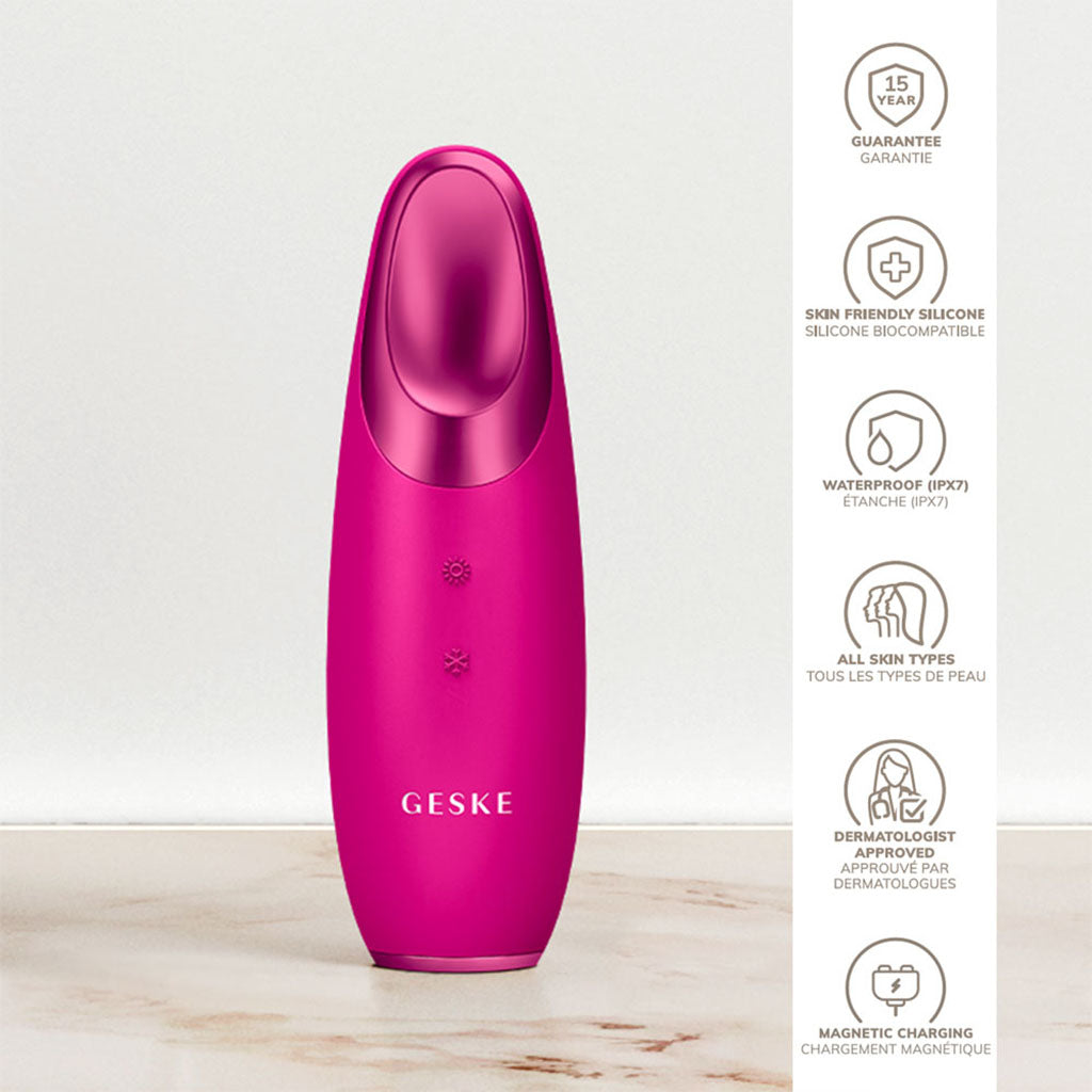 Geske SmartAppGuided 6-in-1 Warm & Cool Eye Energizer For Under-Eye Puffiness In Magenta Color - Easy Pharmacy LLC