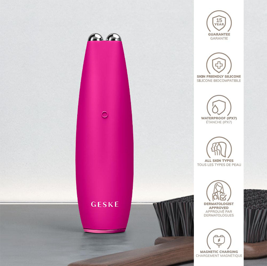 Geske SmartAppGuided 6-in-1 Micro-Current Face-Lift Pen For Fine Lines & Wrinkles In Magenta Color - Easy Pharmacy LLC