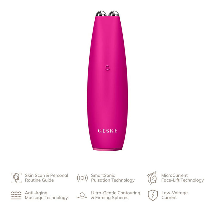 Geske SmartAppGuided 6-in-1 Micro-Current Face-Lift Pen For Fine Lines & Wrinkles In Magenta Color - Easy Pharmacy LLC