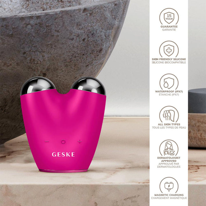 Geske SmartAppGuided 6-in-1 MicroCurrent Face Lifter In Magenta Color - Easy Pharmacy LLC