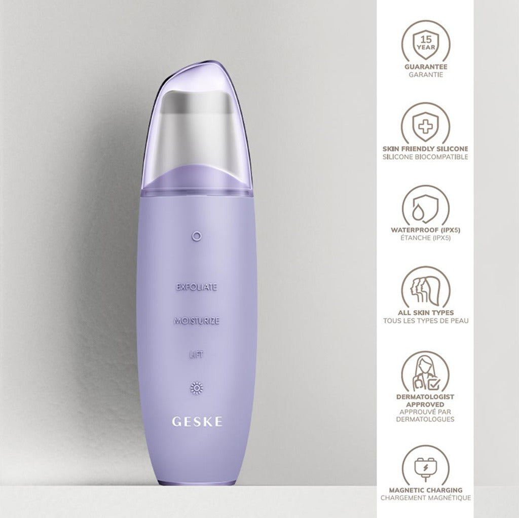 Geske SmartAppGuided 9-in-1 MicroCurrent Skin Scrubber & Blackheads Remover In Purple Color - Easy Pharmacy LLC
