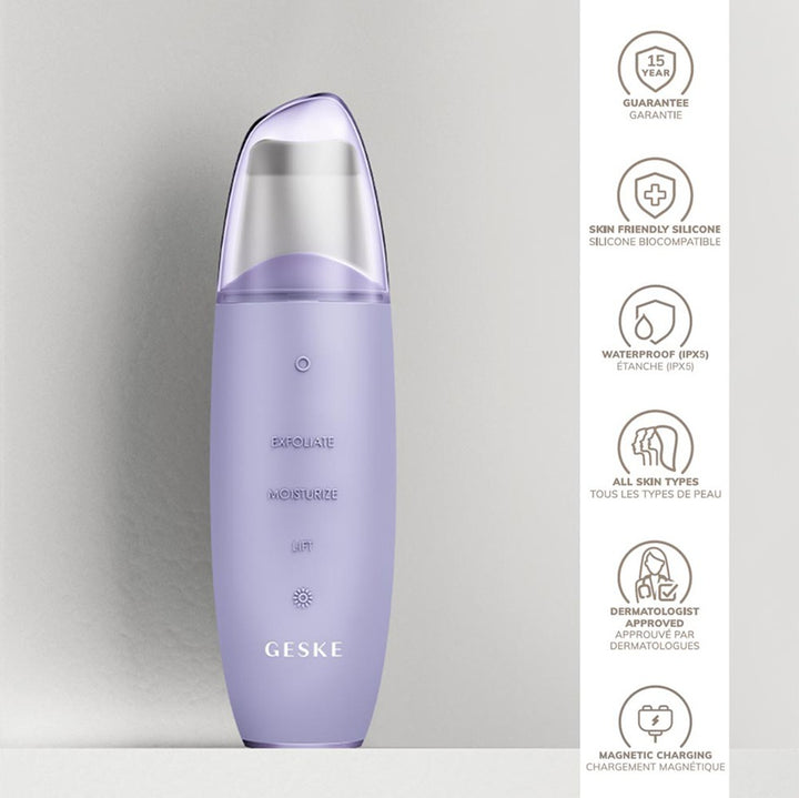 Geske SmartAppGuided 9-in-1 MicroCurrent Skin Scrubber & Blackheads Remover In Purple Color - Easy Pharmacy LLC