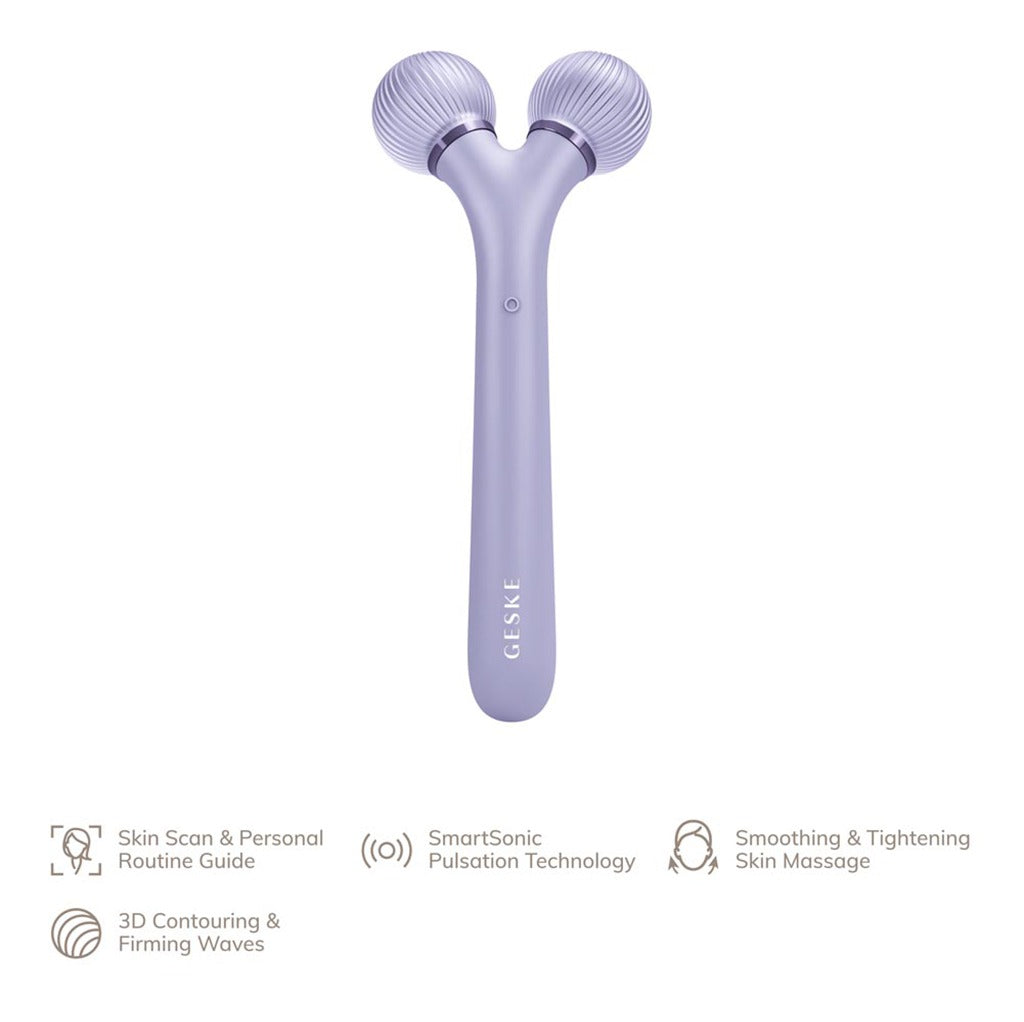 Geske SmartAppGuided 4-in-1 Sonic Facial Roller In Purple Color For Firm & Radiant Skin - Easy Pharmacy LLC
