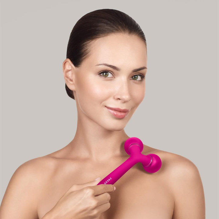 Geske SmartAppGuided 4-in-1 Sonic Facial and Body Roller In Magenta Colour For Radiant Skin - Easy Pharmacy LLC